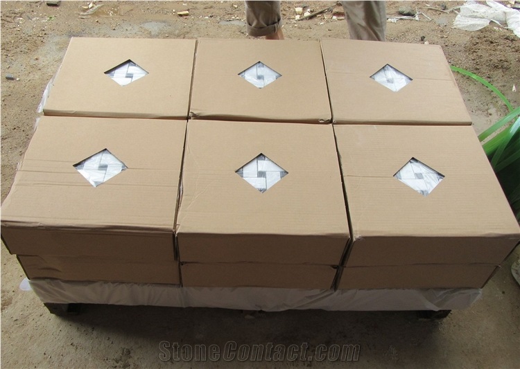 Cheap Mosaic Tiles Bianco Carrara White Marble Mosaic Pattern