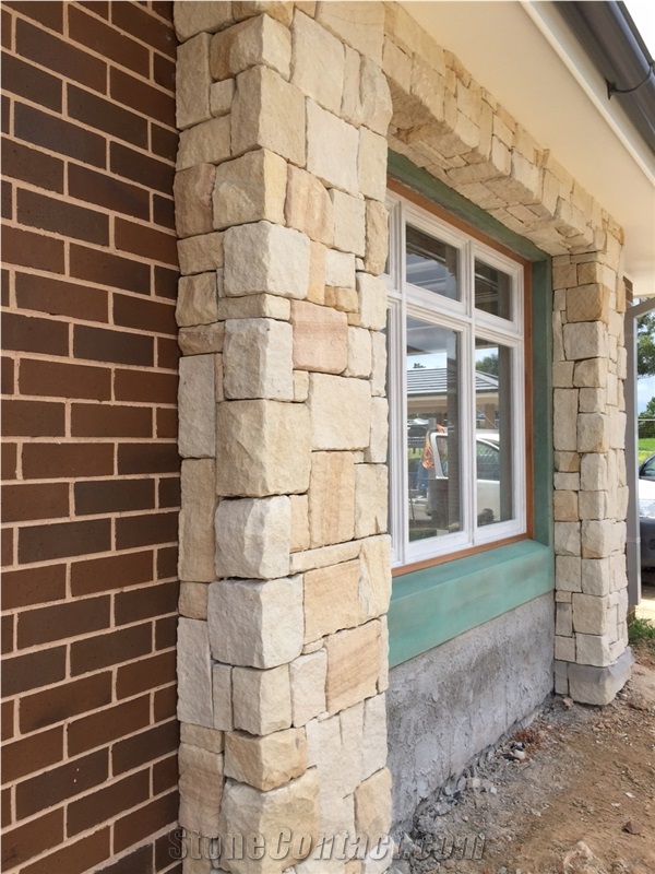 Sandstone Colonial Walling Random, Beige Sandstone for Building & Walling
