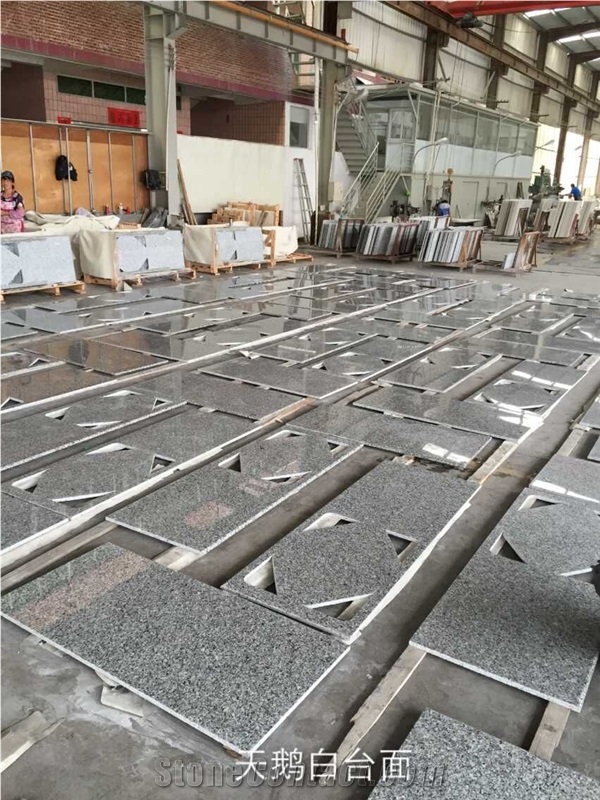 Swan White Granite Countertop, Chinese Granite Vanity Top, Grey Granite Countertop, Kitchen Countertop, Granite Worktop, Granite Tabletop, Bathroom Vanity Top