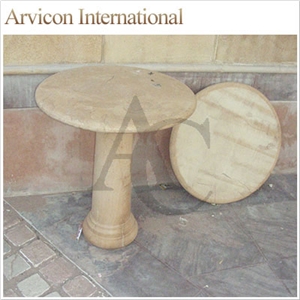 Jaisalmer Yellow Sandstone Garden Tables, Yellow Sandstone Park Tables