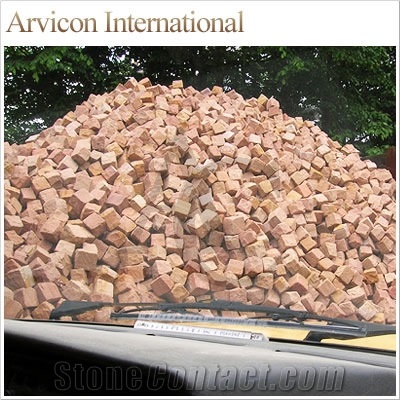 Jodhpur Pink Sandstone Cobble Stone, Paving Sets, Pavers