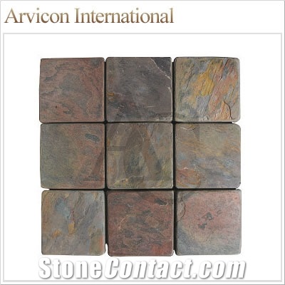 Kund Multi Slate Tiles & Slabs, Brown India Slate Tiles & Slabs