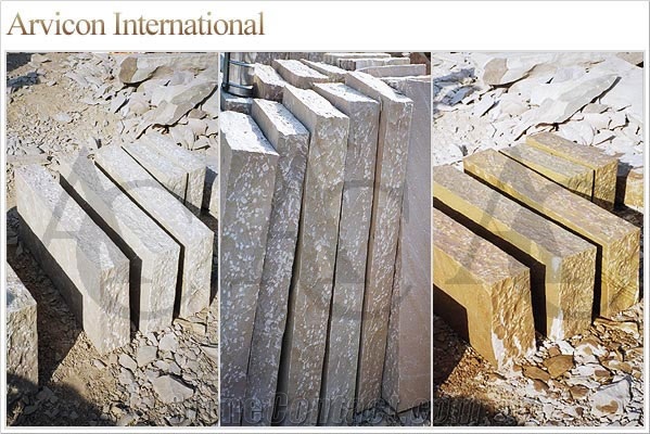 Lalitpur Yellow Sandstone Cube Stone & Pavers, Yellow Sandstone Paving Set
