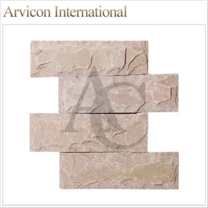 Lime Pink Limestone Cultured Stone, Pink Limestone Wall Cladding, Stacked Stone Veneer