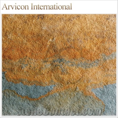 Mac Green Rustic Slate Tiles & Slabs, Multicolor Slate Tiles & Slabs, Flooring Tiles, Wall Covering Tiles