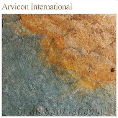 Mac Green Rustic Slate Tiles & Slabs, Multicolor Slate Tiles & Slabs, Flooring Tiles, Wall Covering Tiles