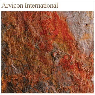 Rainbow Multi Slate Tiles & Slabgs, Multicolor Slate Tiles & Slabs, Flooring Tiles