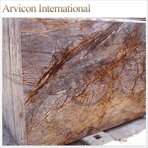 Rainforest Brown Marble Slabs & Tiles, India Brown Marble