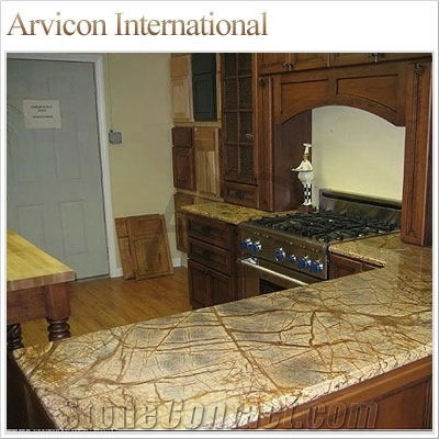 Rainforest Brown Marble Slabs & Tiles, India Brown Marble