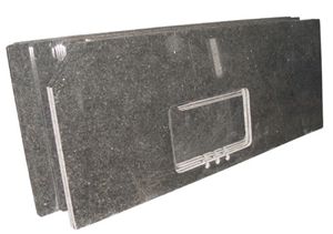 Black Garnite Polished Kitchen Countertop Hot Sale Cheap Price Kitchen Tops One Sink Tops, Black Granite Kitchen Countertops