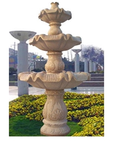 Chinese Beige Granite Landscaping Sculptured Fountains Garden Decorating with Cheap Price