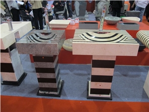 Muticolor Stone Chinese Factory Granite Bathroom Sinks Square Sinks Pedestal Basins Hotel Resturant Wash Basins Hot Sale Cheap Price Indoor Decoration