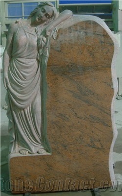 Own Factory New Design European Style Tombstones Western Style Engraved Monuments on Hot Sale