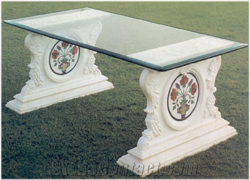 Makrana White Marble Table Base Furniture