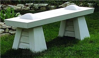 Mint White Sandstone Patio Bench