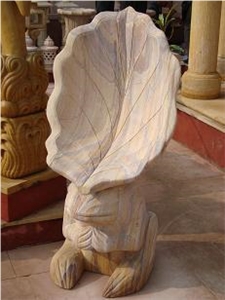 Stone Garden Furniture, Rainbow Sandstone Outdoor Chair