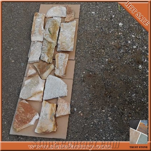 China Beige Quartzite Exterior Castle Rock Stone Cultured Stone, Beige Masonry Stone Wall, Loose Stone