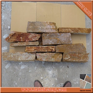 Golden Quartzite Loose Stone Veneer, Masonry Cultured Stone