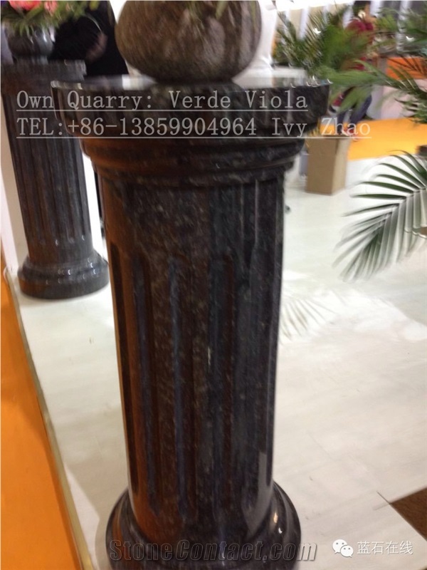 Verde Bahia Granite Tombstone-Dark Green Violet Stone Monuments for Beloved Ones in Peace