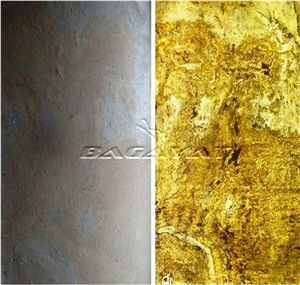 Translucent Autumn Cream Slate Veneer, White India Slate Falling Leaves Flexible Stone Veneer
