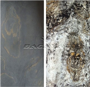 Uv Translucent California Gold Slate Thin Stone Veneer, Rustic Gold Translucent Slate Veneer