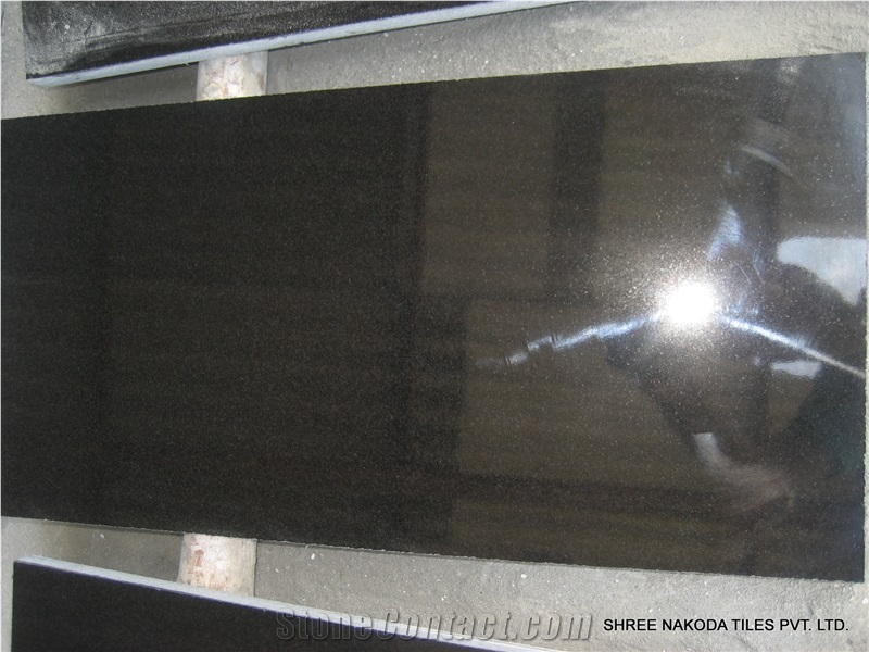 Absolute Black Granite Slabs, India Black Granite