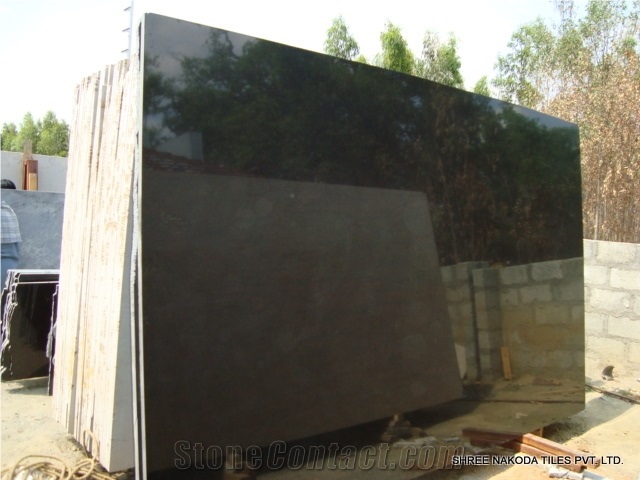Absolute Black Granite Slabs, India Black Granite