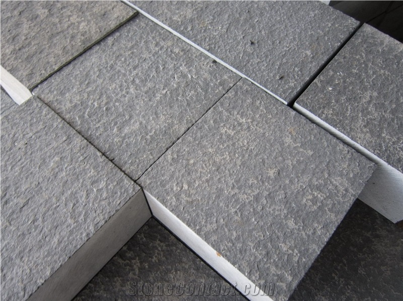 Zhangpu Black China Black Basalt Flamed Pavers/Cubes, Zhangpu Black Basalt Cube Stone & Pavers