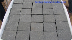 Zhangpu Black China Black Basalt Flamed Pavers/Cubes, Zhangpu Black Basalt Cube Stone & Pavers