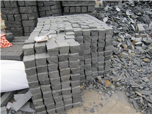 Zhangpu Black China Black Basalt Flamed Pavers/Cubes, Zhangpu Black Basalt Cube Stone & Pavers