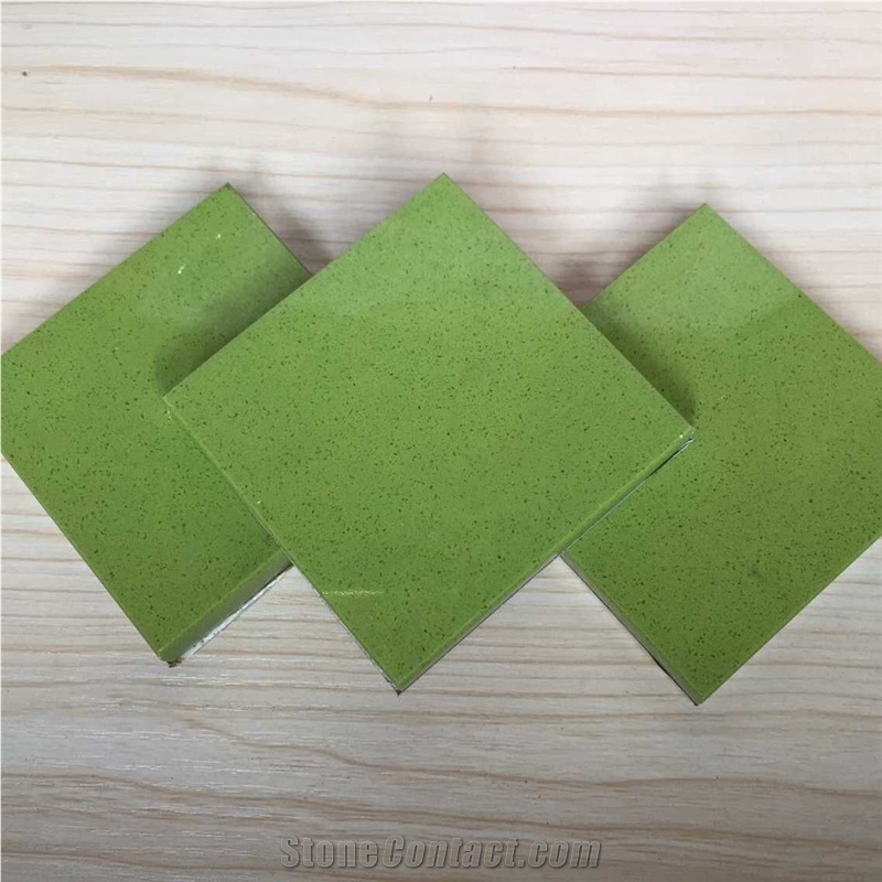 Apple Green Quartz Stone Countertops , 2cm and 3cm Available for American Kitchen Countertops and Vanity Tops