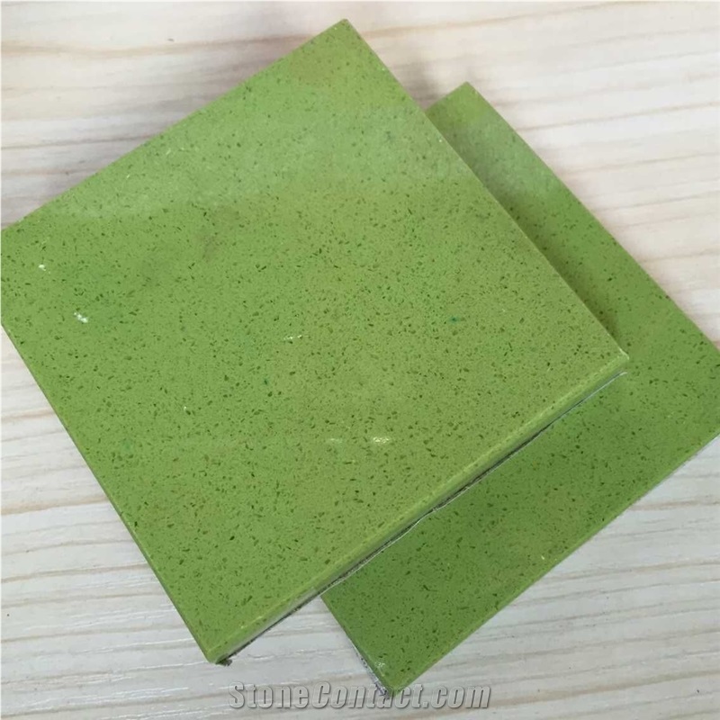 Apple Green Quartz Stone Countertops , 2cm and 3cm Available for American Kitchen Countertops and Vanity Tops