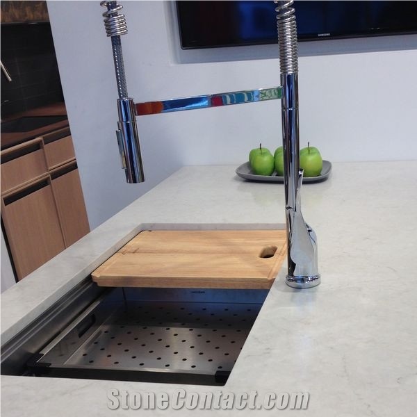 Bestone Quartz Stone Kitchen Countertops, Solid Surfaces for Kitchen Countertops with High Gloss and Hardness