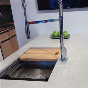 Bestone Quartz Stone Kitchen Countertops, Solid Surfaces for Kitchen Countertops with High Gloss and Hardness
