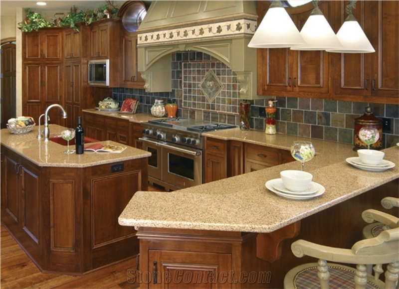 Bst C4014 Quartz Stone Kitchen Countertops with Bright Surface Directly from China Manufacturer at Competitive Pricing More Durable Than Granite Standard Sizes 108*26inch Thickness 2/3cm