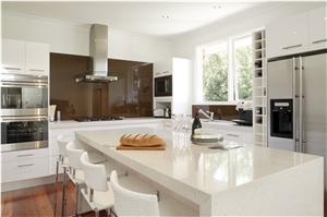 Pure White Absolute White Quartz Stone Slabs 2cm and 3cm Available