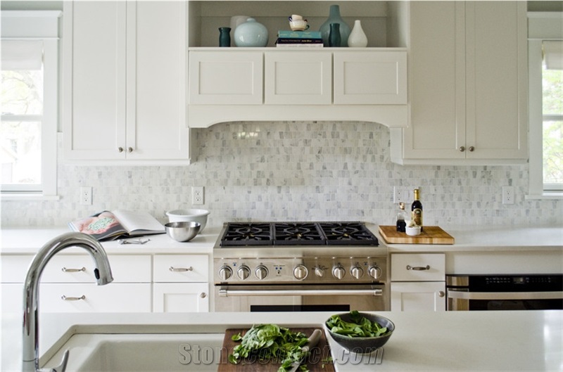 White Corian Stone Kitchen Countertop ,Slab Size 3000mm*1400mm for Pre-Fabricated Kitchen Counter Top 2cm or 3cm Thick with Various Edge Profiles Safety Guaranty,Anti Corruption and Anti Fading