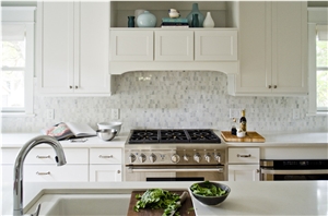 White Corian Stone Kitchen Countertop ,Slab Size 3000mm*1400mm for Pre-Fabricated Kitchen Counter Top 2cm or 3cm Thick with Various Edge Profiles Safety Guaranty,Anti Corruption and Anti Fading