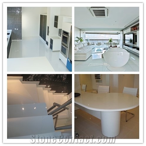 Nano White Crystallized Glass Countertops