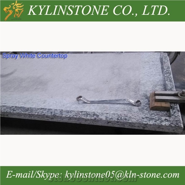 Spray White Granite Kitchen Countertops, Seawave White Granite Worktops