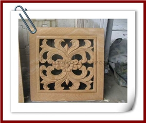 Beautiful Beige Marble Carving Pattern