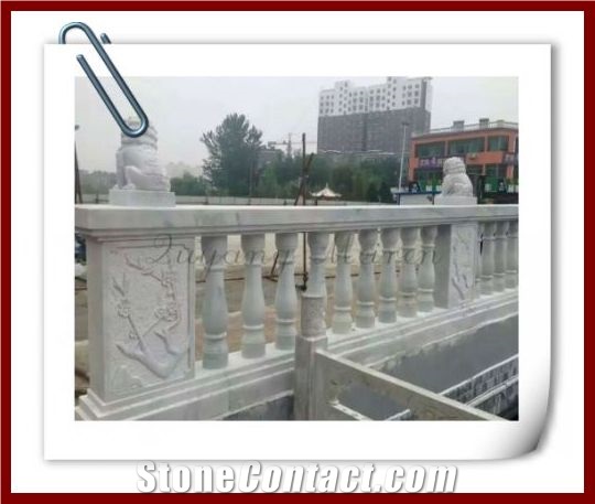 Stone Handrails for Outdoor Steps, White Marble Handrails