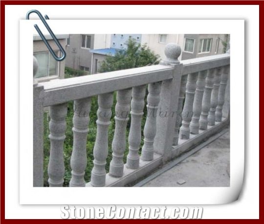 Stone Staircases Handrails Design, Blue Grey Granite Handrails