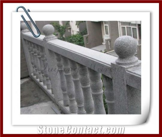 Stone Staircases Handrails Design, Blue Grey Granite Handrails