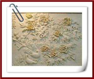 Yellow Marble Relief Carving Patterns, Absolute Beige Marble Relief Carving