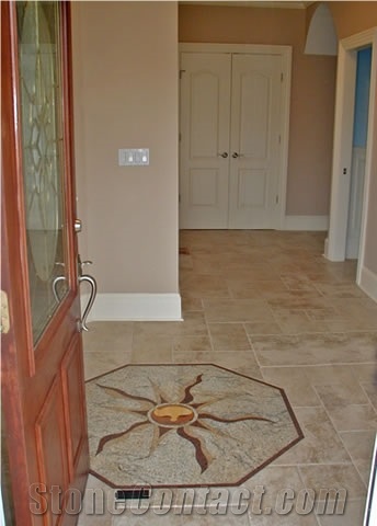 Mosaic Floor Medallions, Turkey Travertine Mdedallions