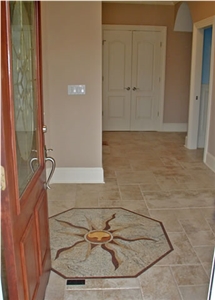 Mosaic Floor Medallions, Turkey Travertine Mdedallions
