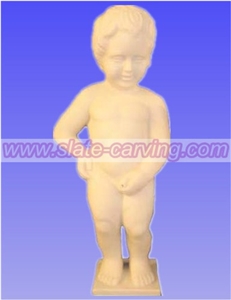 China Beige Marble Children Statues