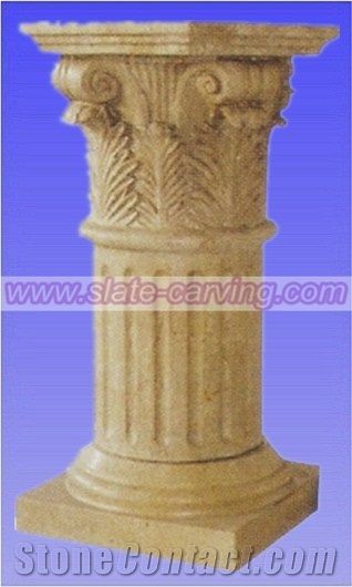 China Beige Marble Roman Column, Corinthian Column