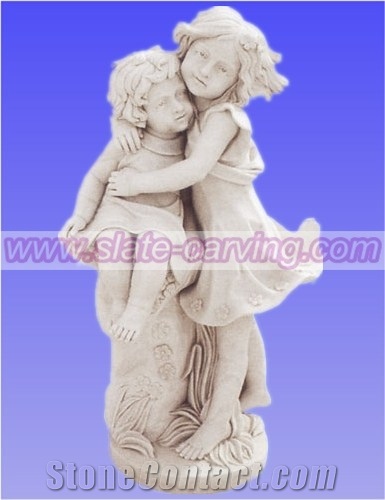 China Multicolor Marble Child Sculptures